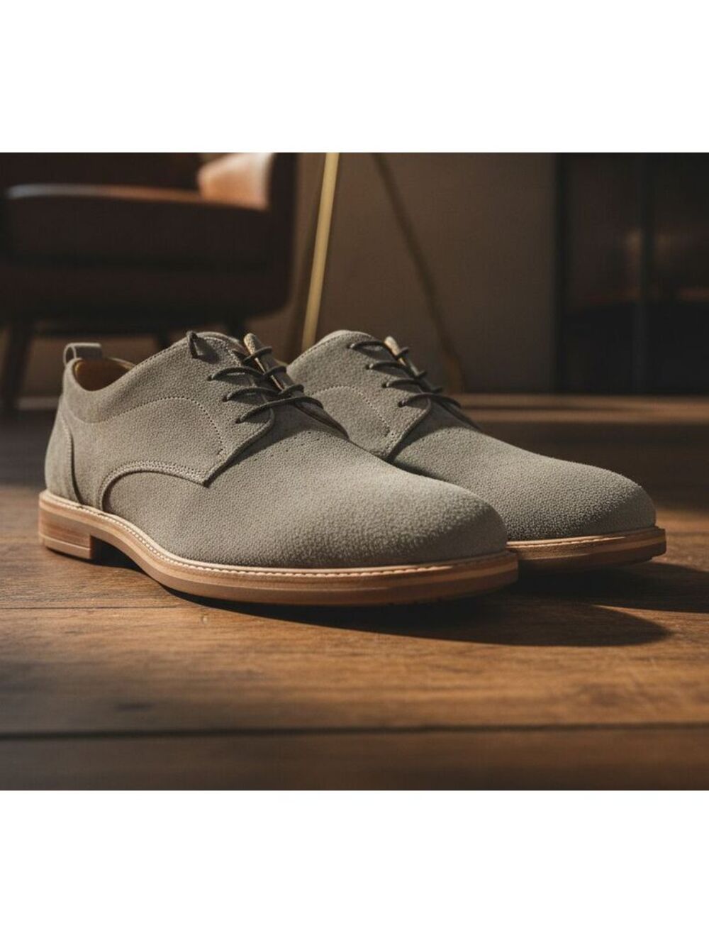 Amberjack Men's Size 13 Grey Suede Derby Oxfords Shoes The Original